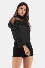 Load image into Gallery viewer, Printed Ruffle Collar Flounce Sleeve Blouse
