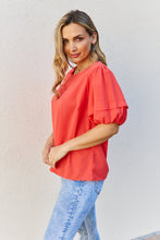 Load image into Gallery viewer, Petal Dew Sweet Innocence Full Size Puff Short Sleeve Top In Tomato