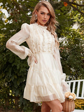 Load image into Gallery viewer, Ruffle Collar Tiered Mini Dress