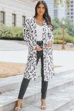 Load image into Gallery viewer, Leopard Print Open Front Longline Top with Pockets