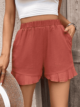 Load image into Gallery viewer, Ruffle Trim Shorts with Pocket