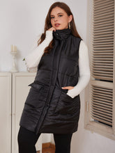 Load image into Gallery viewer, Plus Size Zip-Up Longline Puffer Vest