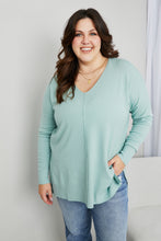 Load image into Gallery viewer, Zenana Sweater Weather Full Size Center Seam Tunic Sweater in Dusty Green
