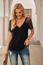 Load image into Gallery viewer, DIBS 6150 Side Lace V Neck T-Shirt