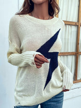 Load image into Gallery viewer, Graphic Distressed Dropped Shoulder Sweater