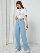 Load image into Gallery viewer, High Waist Straight Leg Jeans