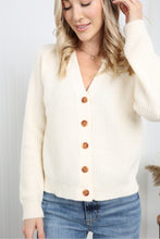 Load image into Gallery viewer, Heimish Full Size Button Front Ribbed Cardigan