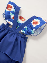 Load image into Gallery viewer, Floral Cutout Lace Trim Romper