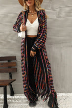 Load image into Gallery viewer, Multicolored Open Front Fringe Hem Cardigan