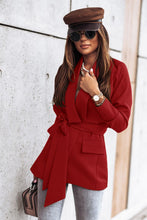 Load image into Gallery viewer, Belted Shawl Collar Blazer