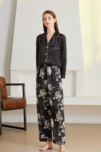 Load image into Gallery viewer, Satin Button-Up Lapel Collar Top and Pants Pajama Set