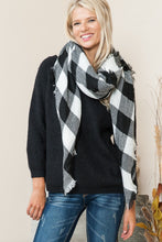 Load image into Gallery viewer, Justin Taylor Plaid Raw Hem Scarf
