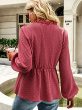 Load image into Gallery viewer, Swiss Dot Frill Trim V-Neck Bodydoll Top