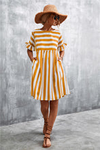 Load image into Gallery viewer, Striped Flounce Sleeve Dress