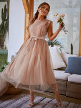 Load image into Gallery viewer, Lace Ruffle Shoulder Mesh Dress