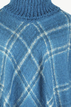 Load image into Gallery viewer, Plaid Turtleneck Fringe Detail Poncho