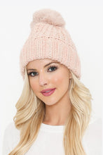 Load image into Gallery viewer, Justin Taylor Pom-Pom Cuffed Beanie
