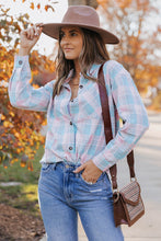 Load image into Gallery viewer, Plaid Button-Up Dropped Shoulder Shirt