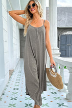 Load image into Gallery viewer, Round Neck Pocketed Sleeveless Jumpsuit