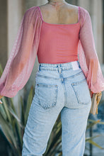 Load image into Gallery viewer, Polka Dot Lantern Sleeve Ribbed Top