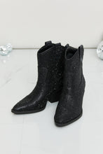 Load image into Gallery viewer, Forever BLACK Rhinestone Cowboy Booties DIBS 1010