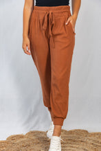 Load image into Gallery viewer, White Birch Full Size Drawstring Waist Rib-Knit Joggers with Pockets in Rust