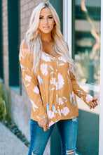 Load image into Gallery viewer, Floral Cold-Shoulder Long Sleeve Top
