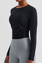 Load image into Gallery viewer, Gathered Detail Long Sleeve Sports Top
