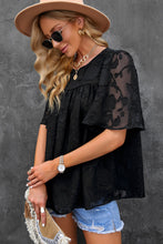 Load image into Gallery viewer, Round Neck Puff Sleeve Blouse