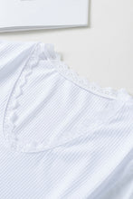 Load image into Gallery viewer, Lace Trim Ribbed Top