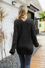 Load image into Gallery viewer, Rib-Knit V-Neck Tunic Sweater