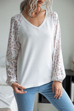 Load image into Gallery viewer, Leopard Baseball Sleeve Waffle Knit Tee