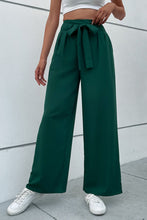 Load image into Gallery viewer, Belted Pleated Waist Wide Leg Pants