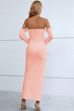 Load image into Gallery viewer, Off-Shoulder Cutout Front Split Dress