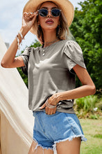 Load image into Gallery viewer, Short Petal Sleeve Crewneck Top
