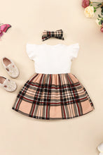 Load image into Gallery viewer, Baby Girl Plaid Bow Detail Pinafore Skirt
