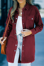 Load image into Gallery viewer, Corduroy Button Down Longline Shirt Jacket