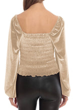 Load image into Gallery viewer, Smocked Square Neck Long Sleeve Blouse