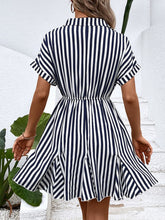 Load image into Gallery viewer, Striped Johnny Collar Mini Dress