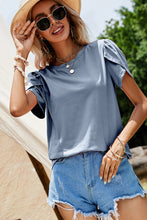 Load image into Gallery viewer, Short Petal Sleeve Crewneck Top