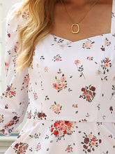 Load image into Gallery viewer, Floral Tie Back Puff Sleeve Dress