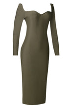 Load image into Gallery viewer, Sweetheart Neck Long Sleeve Back Slit Bandage Dress
