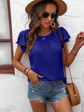 Load image into Gallery viewer, Textured Flutter Sleeve Blouse