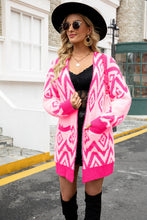 Load image into Gallery viewer, Argyle Open Front Pocket Cardigan