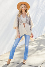 Load image into Gallery viewer, Justin Taylor Leopard Open Front Side Slit Poncho