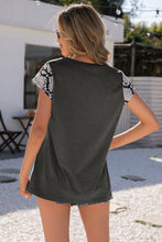 Load image into Gallery viewer, Leopard and Snakeskin Sleeve Baseball Tee