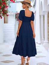 Load image into Gallery viewer, Smocked Square Neck Tiered Dress