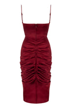 Load image into Gallery viewer, Ruched Cowl Neck Dress