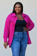 Load image into Gallery viewer, Zenana Full Size Jacquard Shacket in Magenta