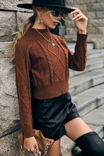 Load image into Gallery viewer, Cable-Knit Mock Neck Raglan Sleeve Sweater